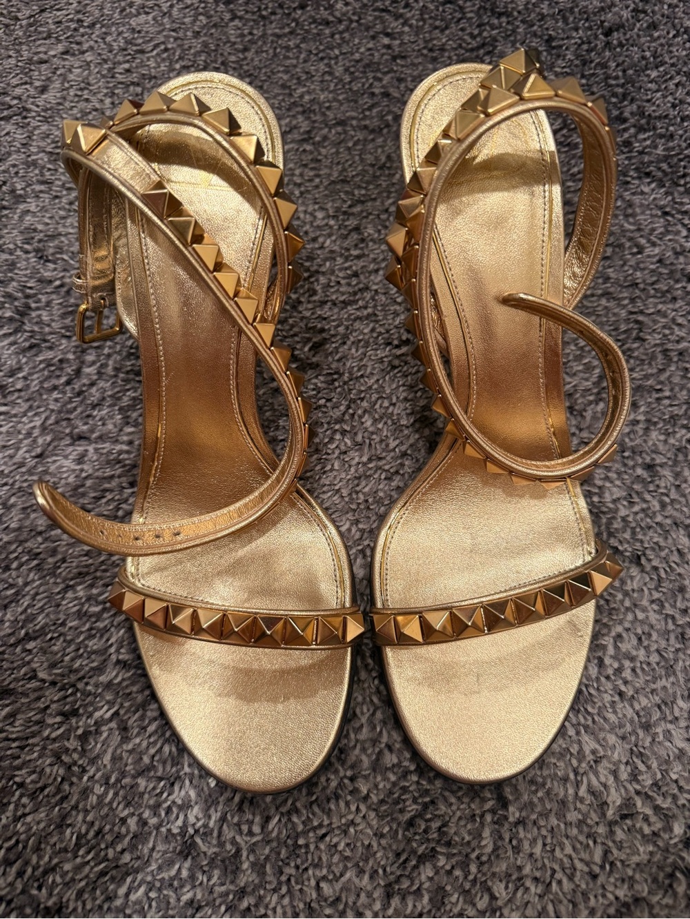 Christian Louboutin Gold Studded Stiletto Sandals